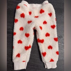 ❤️ Cozy Heart Patterned Sherpa Pants Valentines Day Unisex 18 Month Baby Joggers